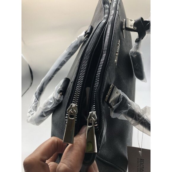 Kenneth Cole Reaction KN1659 Arbol Dome Satchel Handbag Black Zip & Snap Closure - Picture 5 of 9